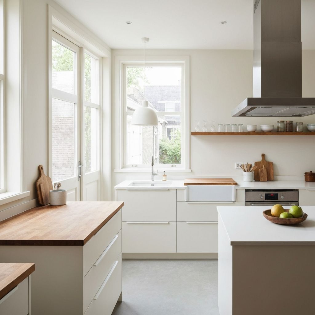 Moderne minimalistische keuken met natuurlijk licht