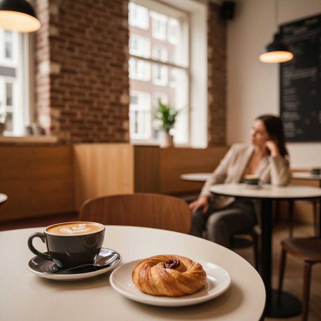 Koffie en gebak in een café